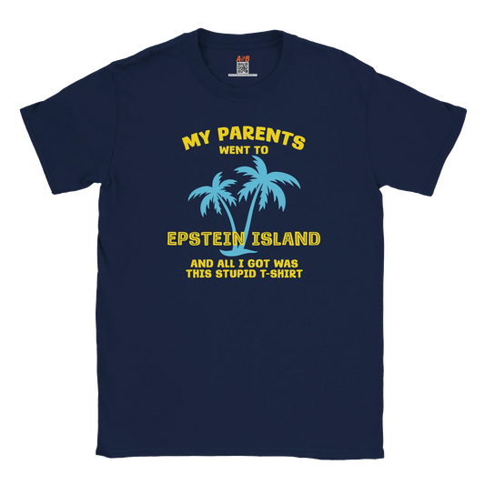 A-or-B-Tees T-Shirt Epstein Island T-Shirt | My Parents Went To Epstein Island Shirt | Dark Humor Meme Tee