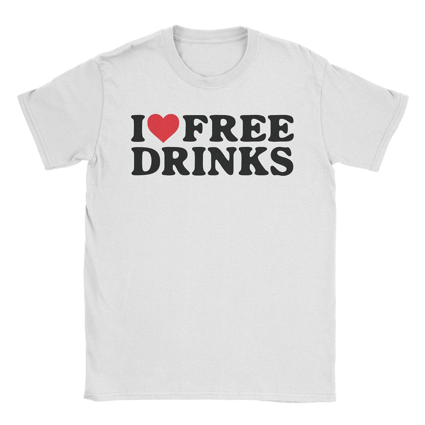 A-or-B-Tees T-Shirt White / S Free Drinks T-Shirt