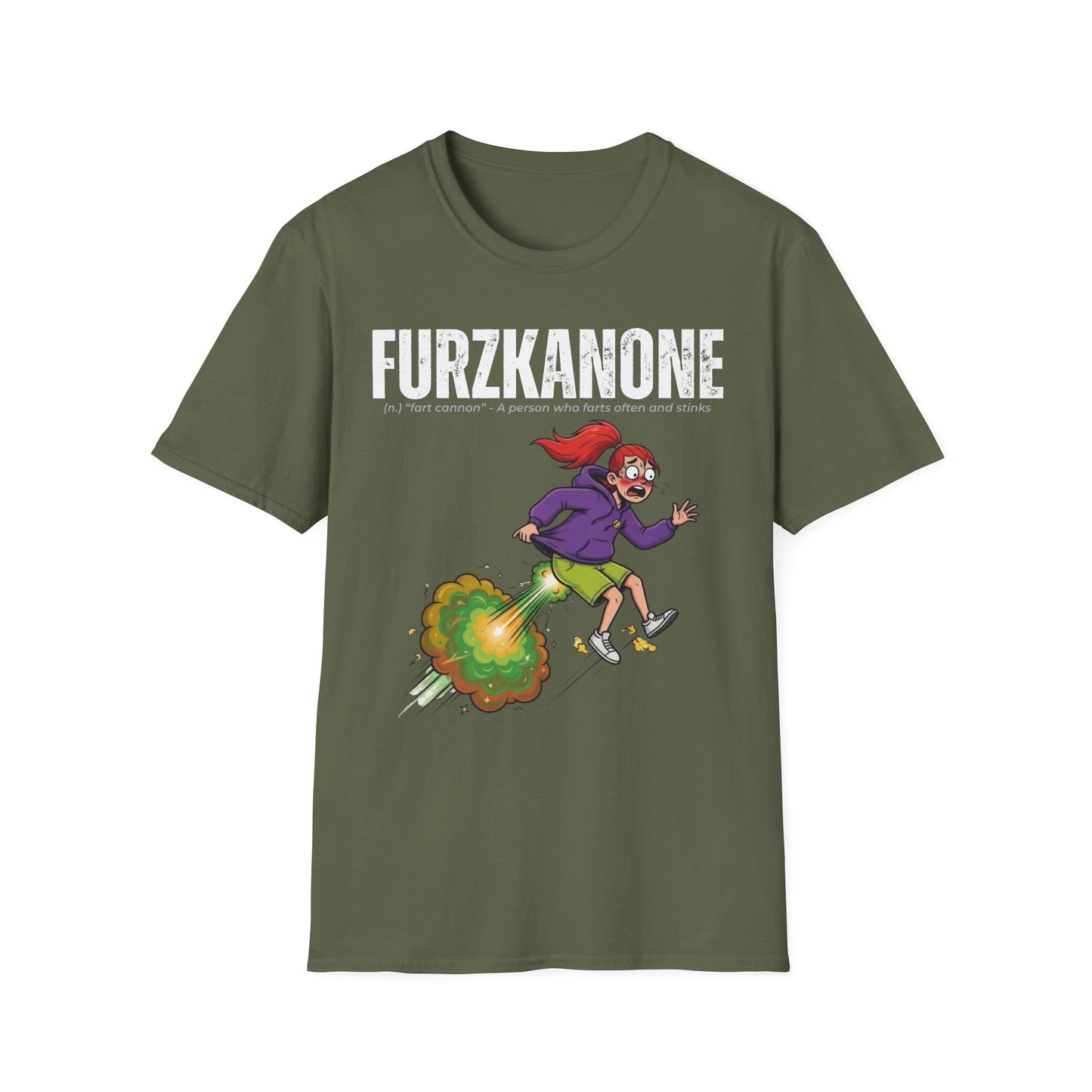 A-or-B-Tees T-Shirt Military Green / S Furzkanone Shirt – Fart Cannon Funny T-Shirt - Female Design
