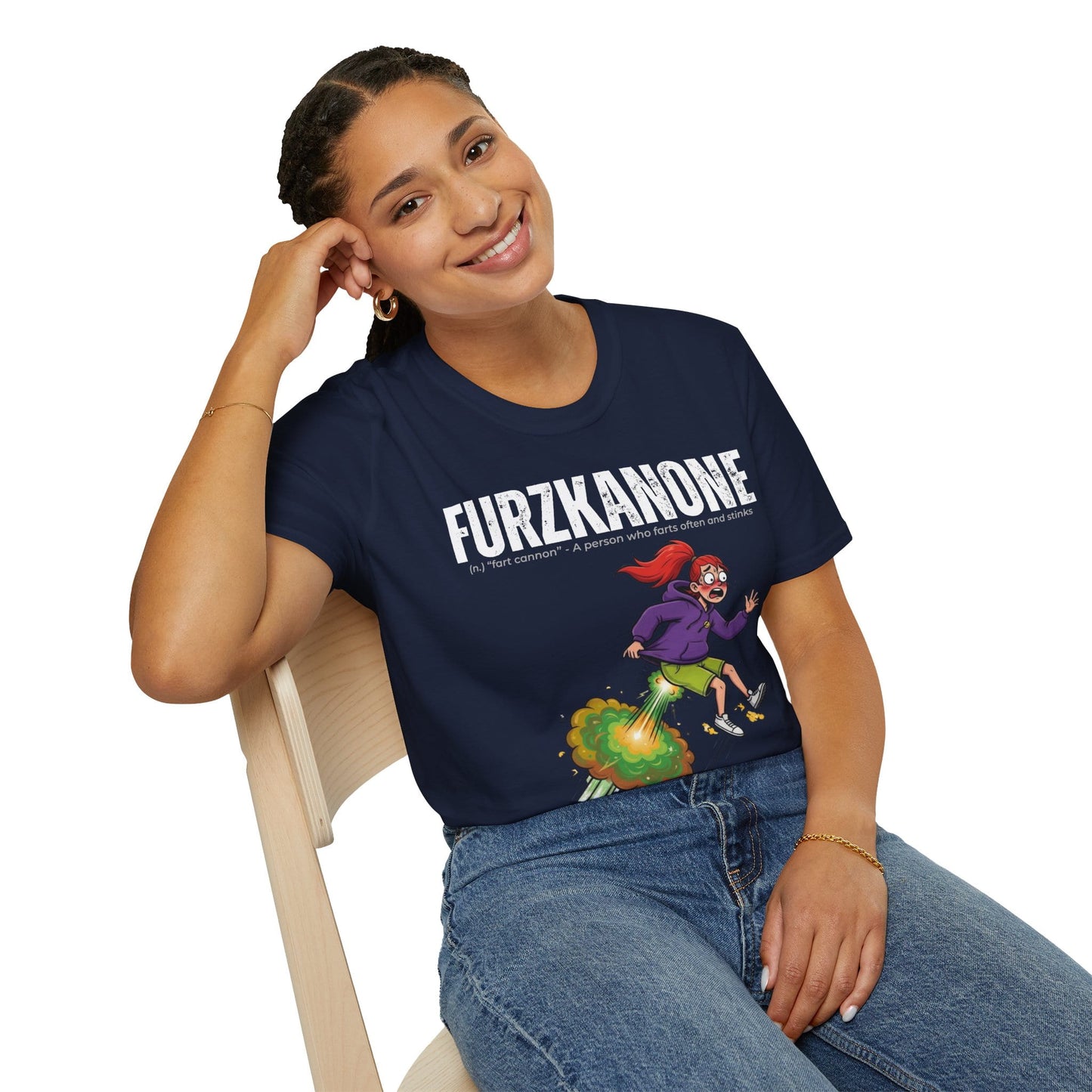A-or-B-Tees T-Shirt Furzkanone Shirt – Fart Cannon Funny T-Shirt - Female Design