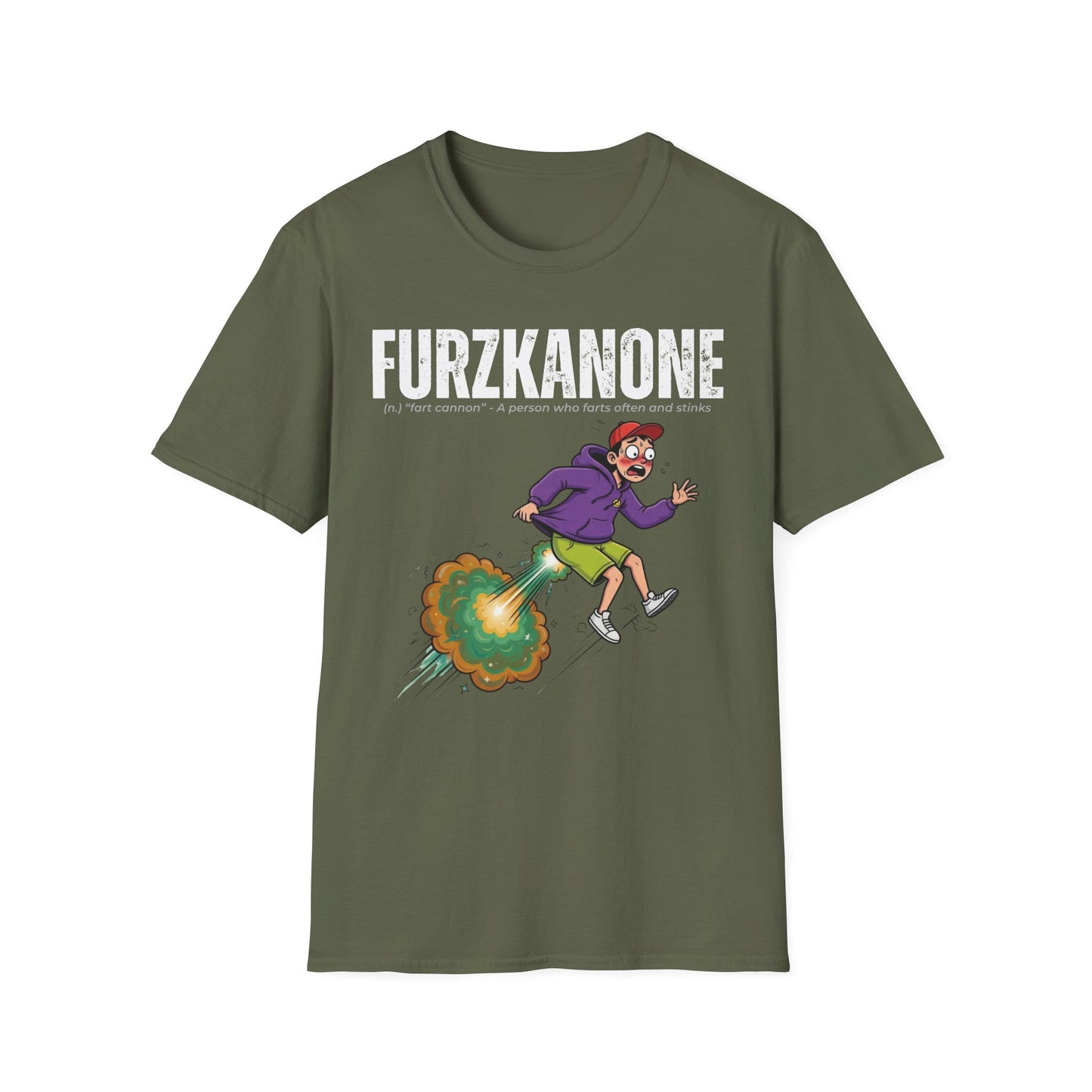 A-or-B-Tees T-Shirt Military Green / S Furzkanone Shirt – Fart Cannon Funny T-Shirt - Male Design
