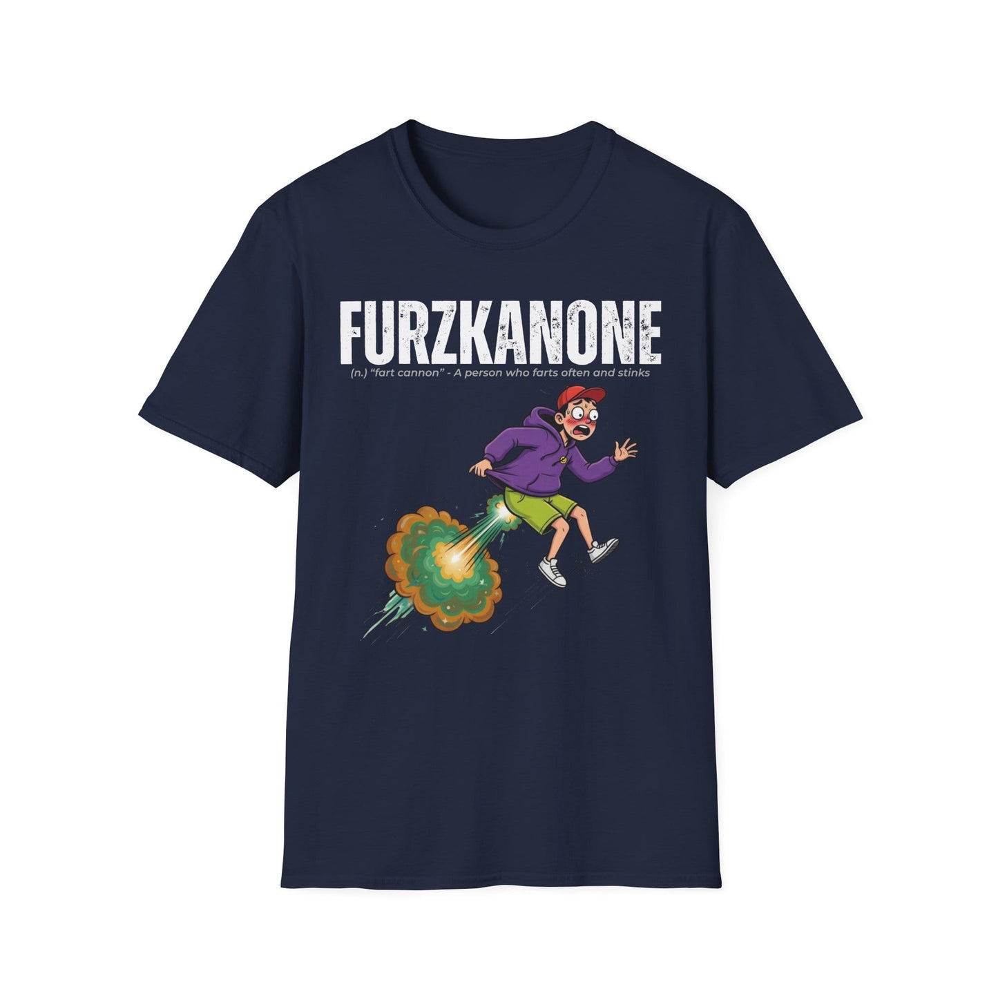 A-or-B-Tees T-Shirt Navy / S Furzkanone Shirt – Fart Cannon Funny T-Shirt - Male Design