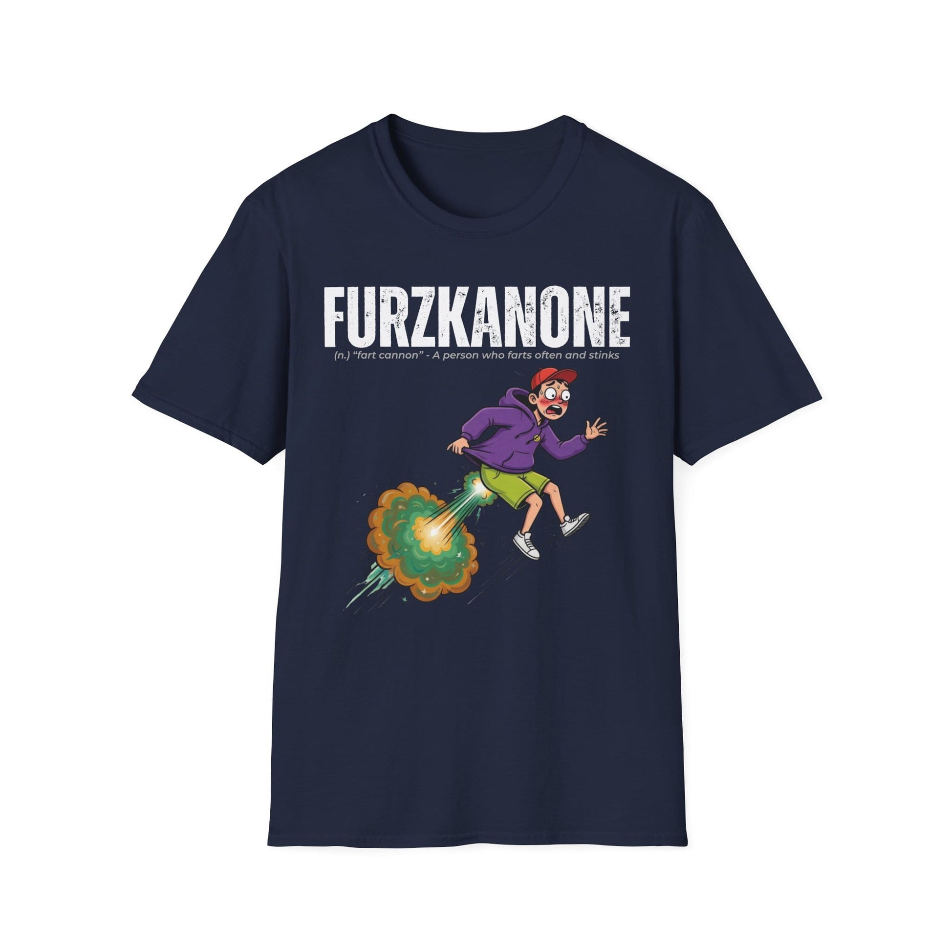 A-or-B-Tees T-Shirt Navy / S Furzkanone Shirt – Fart Cannon Funny T-Shirt - Male Design