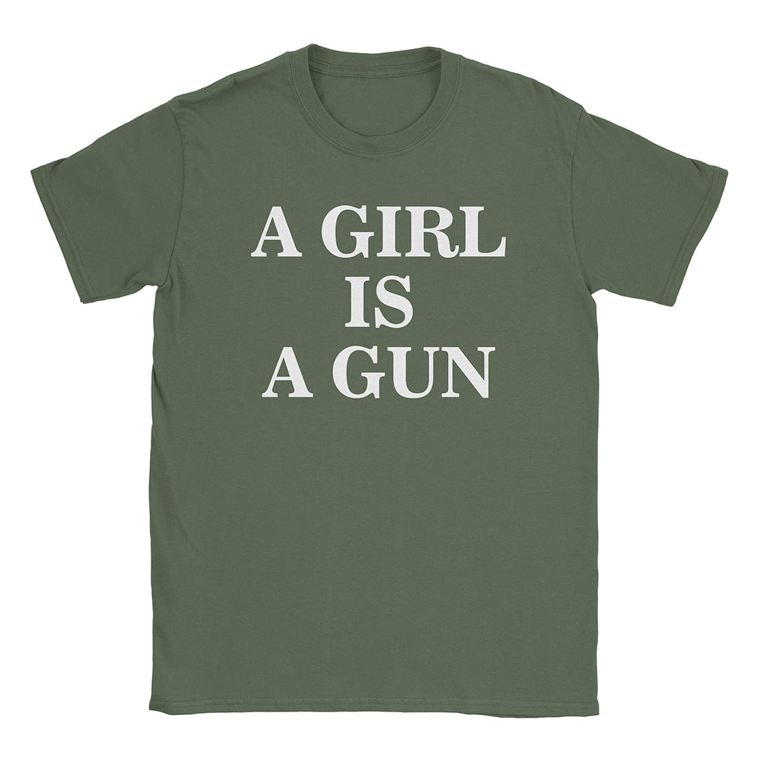 A-or-B-Tees T-Shirt Military Green / S Girl Gun T-Shirt