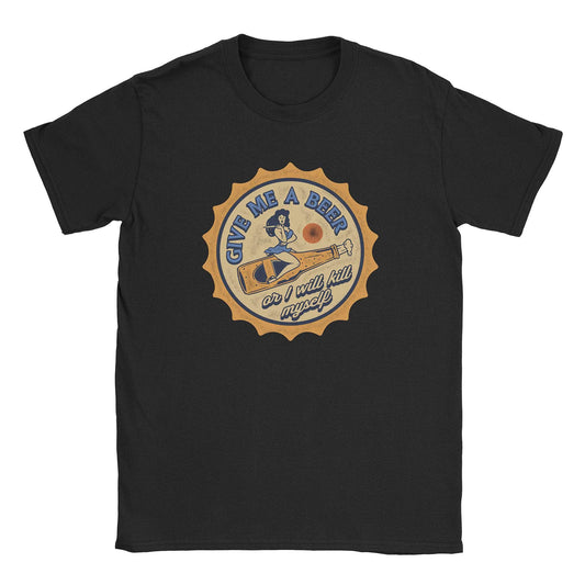 A-or-B-Tees T-Shirt Black / S Give Me A Beer T-Shirt