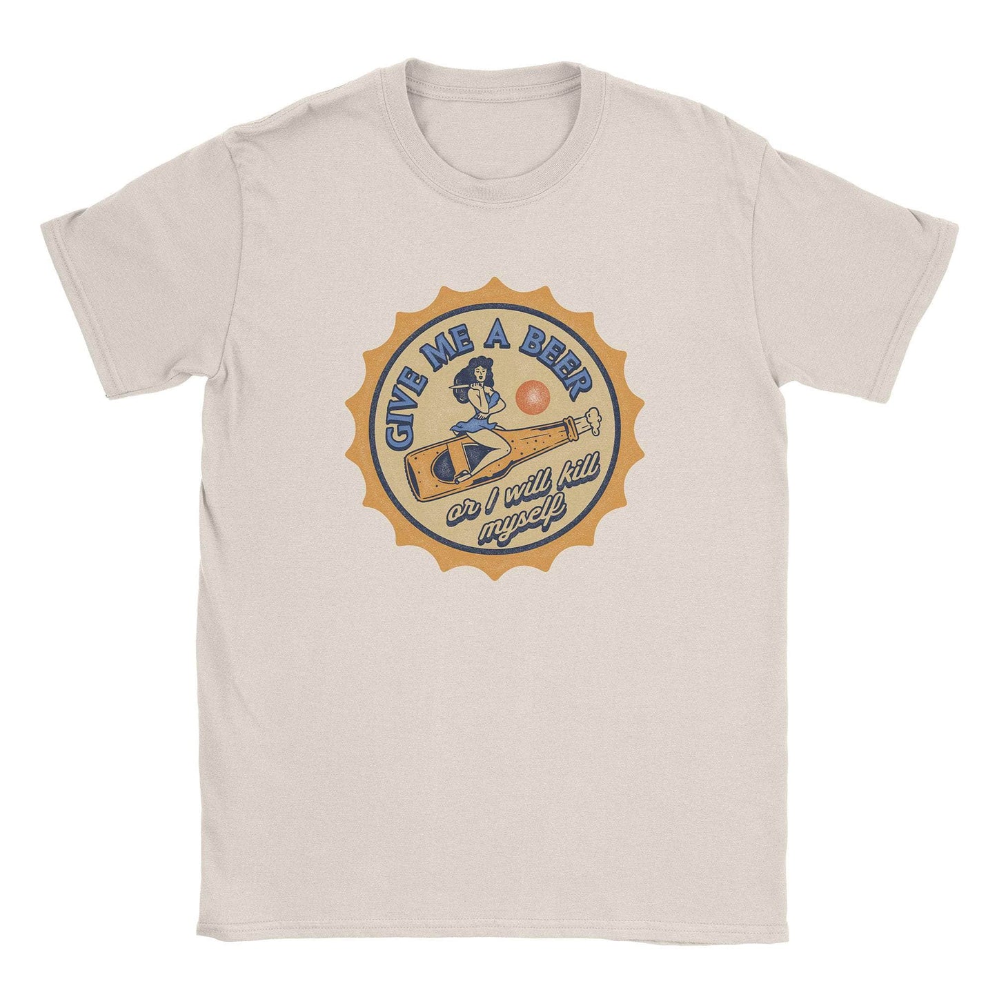 A-or-B-Tees T-Shirt Natural / S Give Me A Beer T-Shirt
