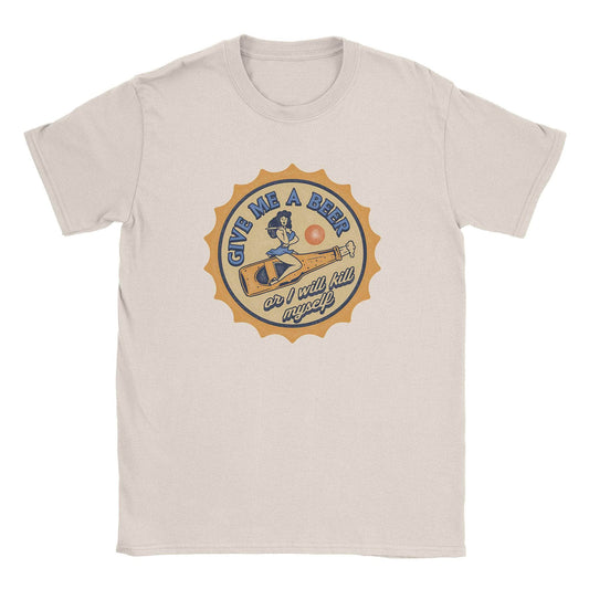 A-or-B-Tees T-Shirt Natural / S Give Me A Beer T-Shirt