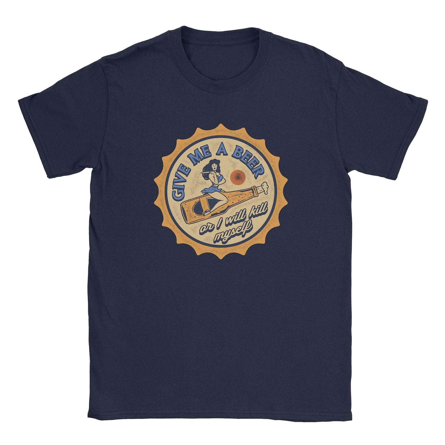 A-or-B-Tees T-Shirt Navy / S Give Me A Beer T-Shirt
