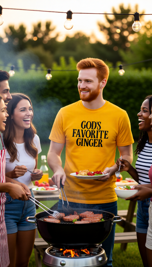 A-or-B-Tees T-Shirt God's Favorite Ginger T-Shirt – Funny Sarcastic Redhead Tee
