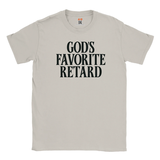 A-or-B-Tees Print Material Ice Grey / S God's Favorite Retard T-Shirt – Edgy Meme Tee