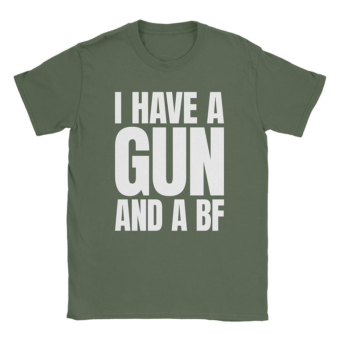 A-or-B-Tees T-Shirt Military Green / S Gun & A BF T-Shirt