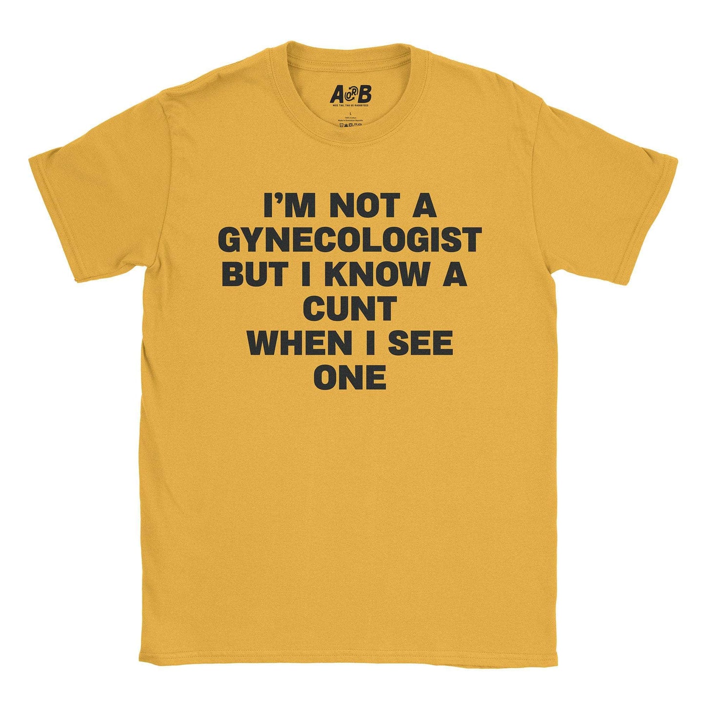 A-or-B-Tees T-Shirt Gold / S Gyno T-Shirt