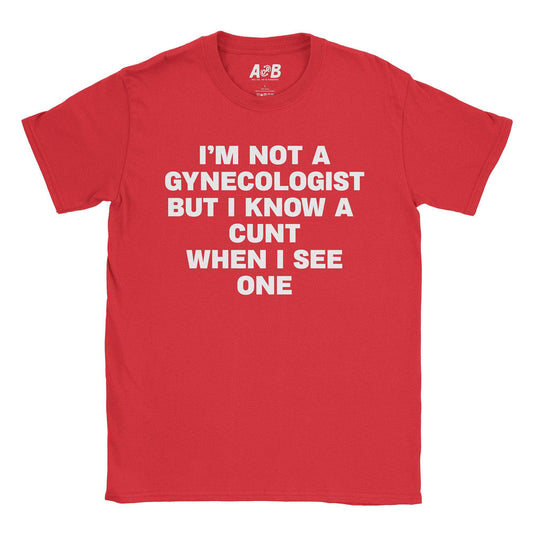A-or-B-Tees T-Shirt Red / S Gyno T-Shirt