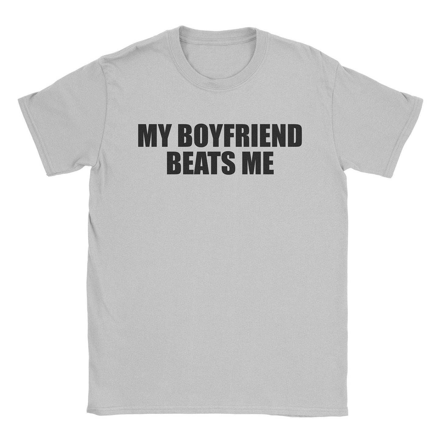 A-or-B-Tees T-Shirt Ice Grey / S He Beats Me T-Shirt