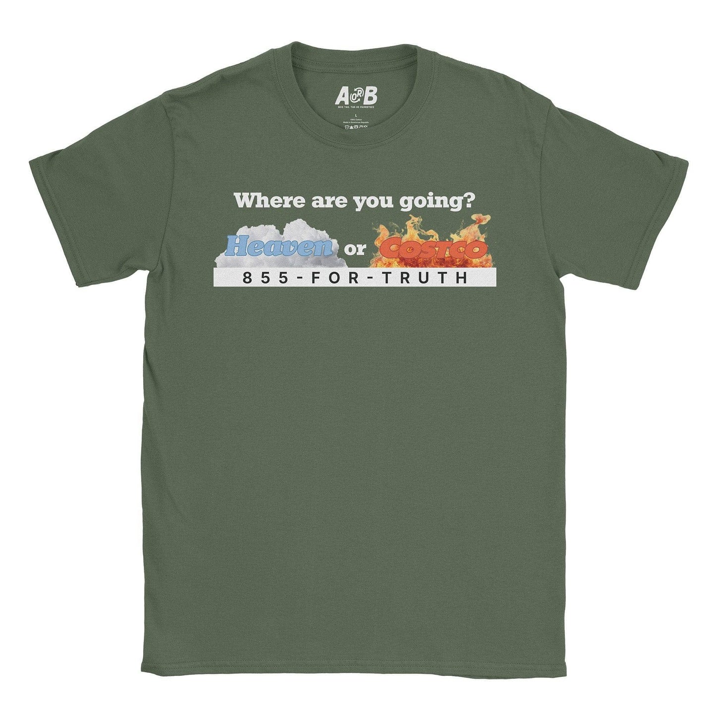 A-or-B-Tees T-Shirt Military Green / S Heaven T-Shirt
