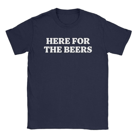 A-or-B-Tees T-Shirt Navy / S Here For Beer T-Shirt