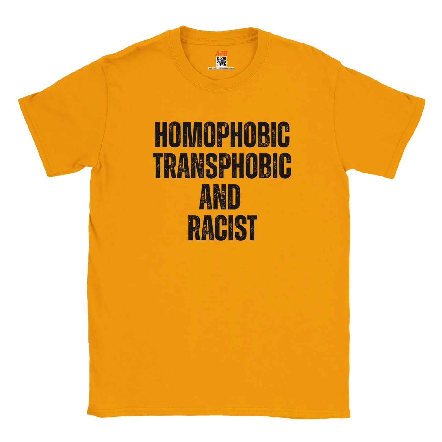 A-or-B-Tees T-Shirt S / Gold Homophobic, Transphobic, Racist Shirt – Ironic Tee