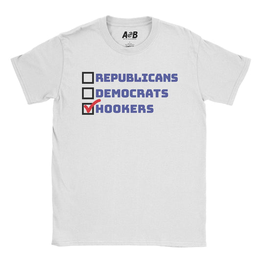 A-or-B-Tees T-Shirt White / S Hookers T-Shirt