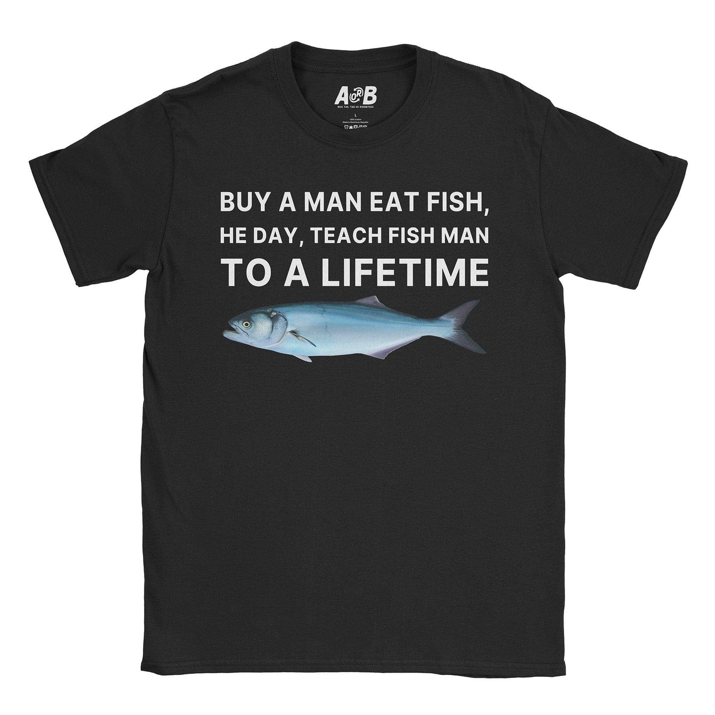 A-or-B-Tees T-Shirt Black / S Man Eat Fish T-Shirt