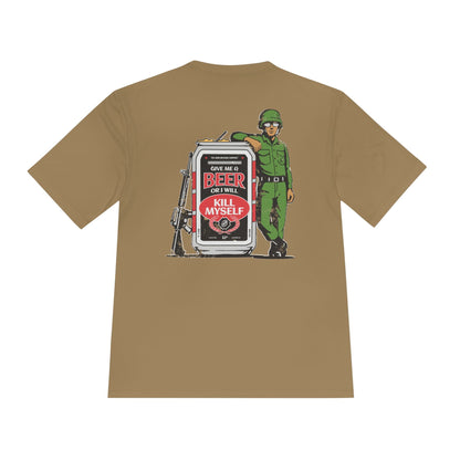 A-or-B-Tees T-Shirt Military Parody Tee — “Beer or I Will XXXX Myself”