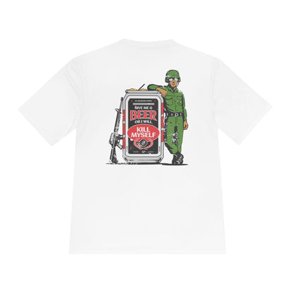 A-or-B-Tees T-Shirt Military Parody Tee — “Beer or I Will XXXX Myself”