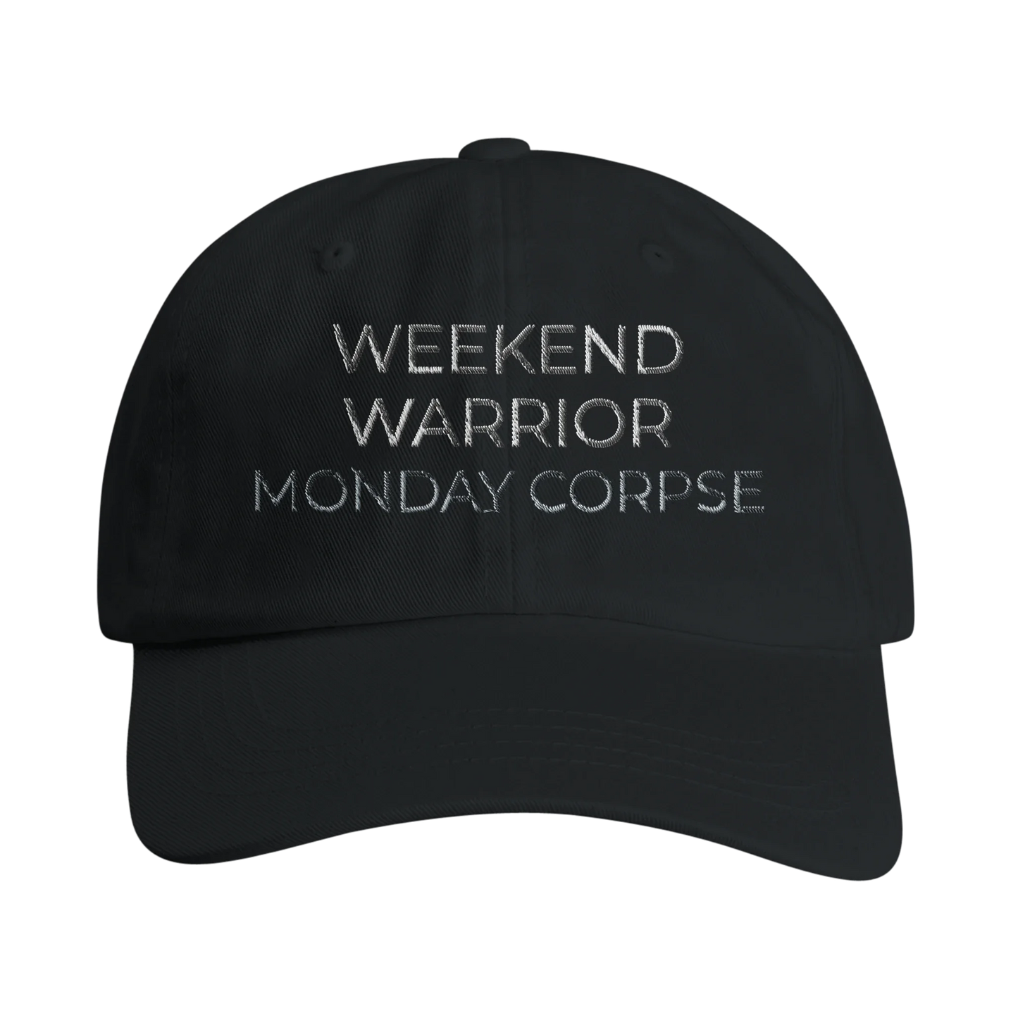 A-or-B-Tees Hats Black Monday Corpse Hat – Funny I Hate Mondays Dad Hat for Office Zombies