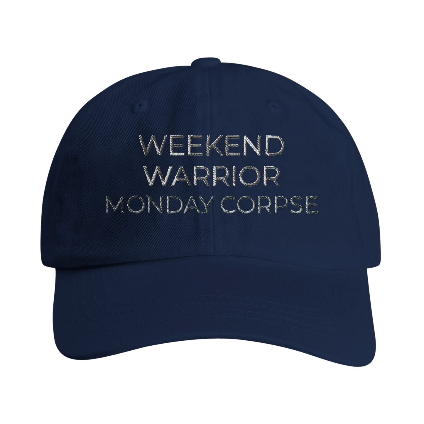 A-or-B-Tees Hats Navy Monday Corpse Hat – Funny I Hate Mondays Dad Hat for Office Zombies
