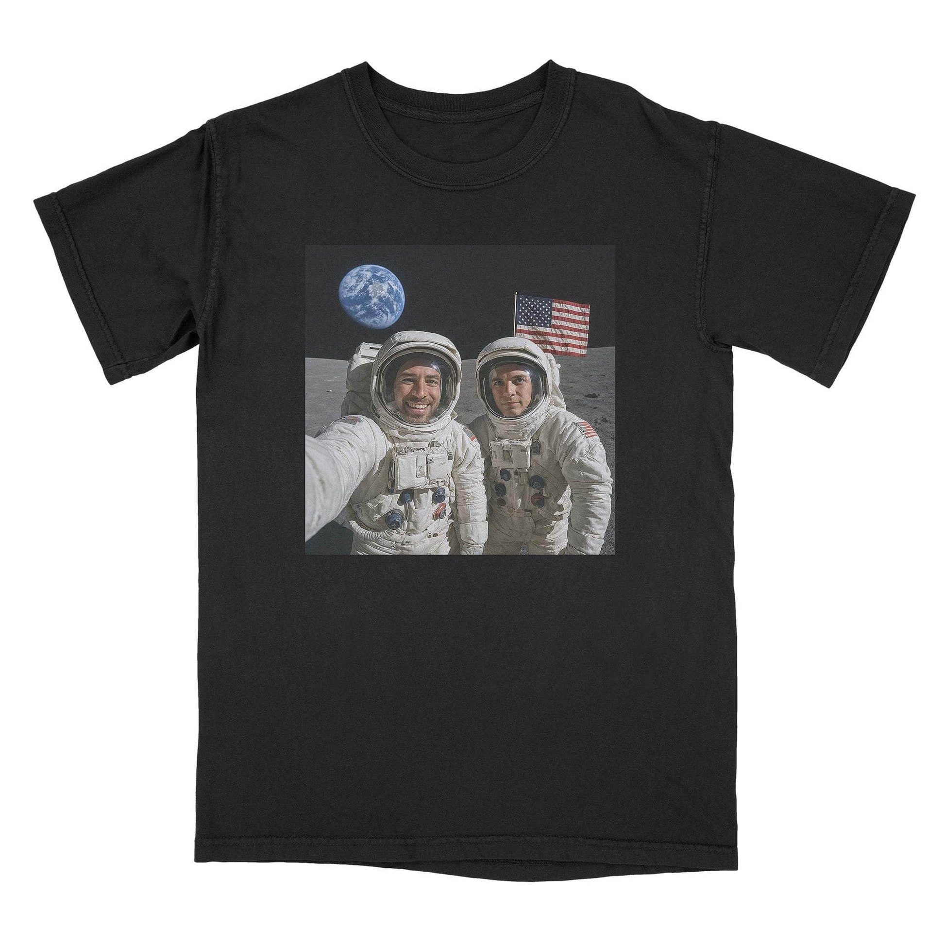 A-or-B-Tees T-Shirt Black / S Moon Selfie T-Shirt