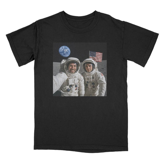 A-or-B-Tees T-Shirt Black / S Moon Selfie T-Shirt