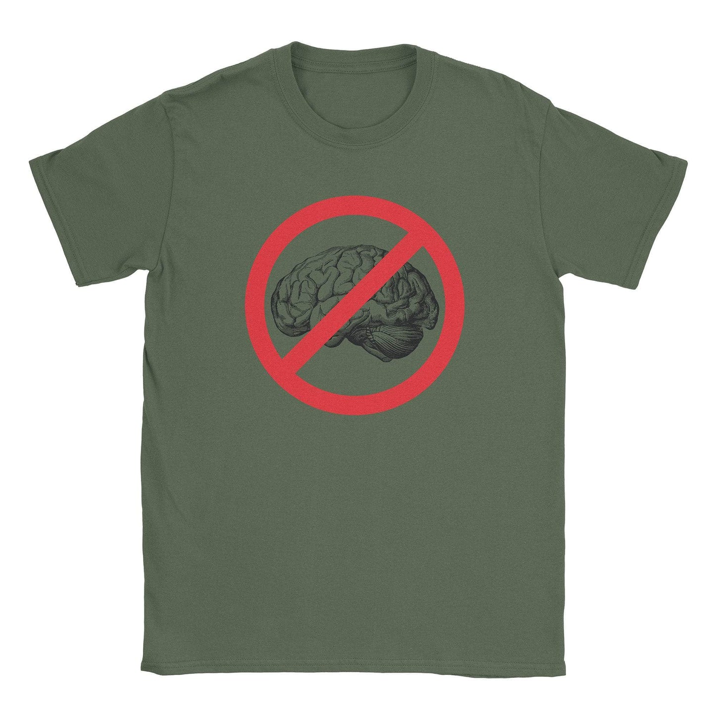 A-or-B-Tees T-Shirt Military Green / S No Brain T-Shirt
