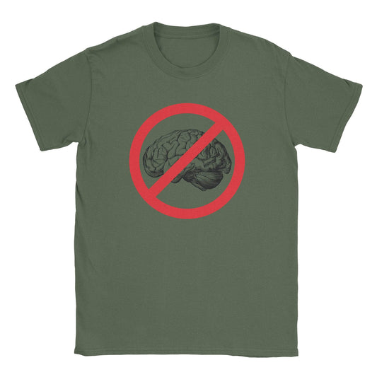 A-or-B-Tees T-Shirt Military Green / S No Brain T-Shirt