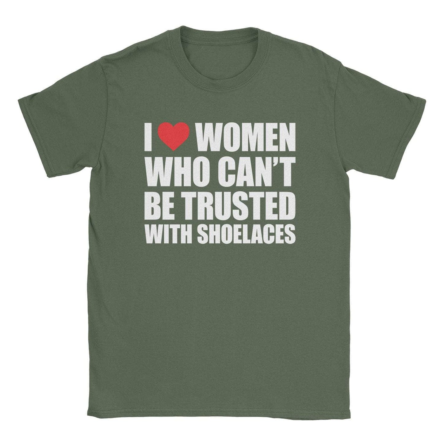 A-or-B-Tees T-Shirt Military Green / S No Shoelaces T-Shirt