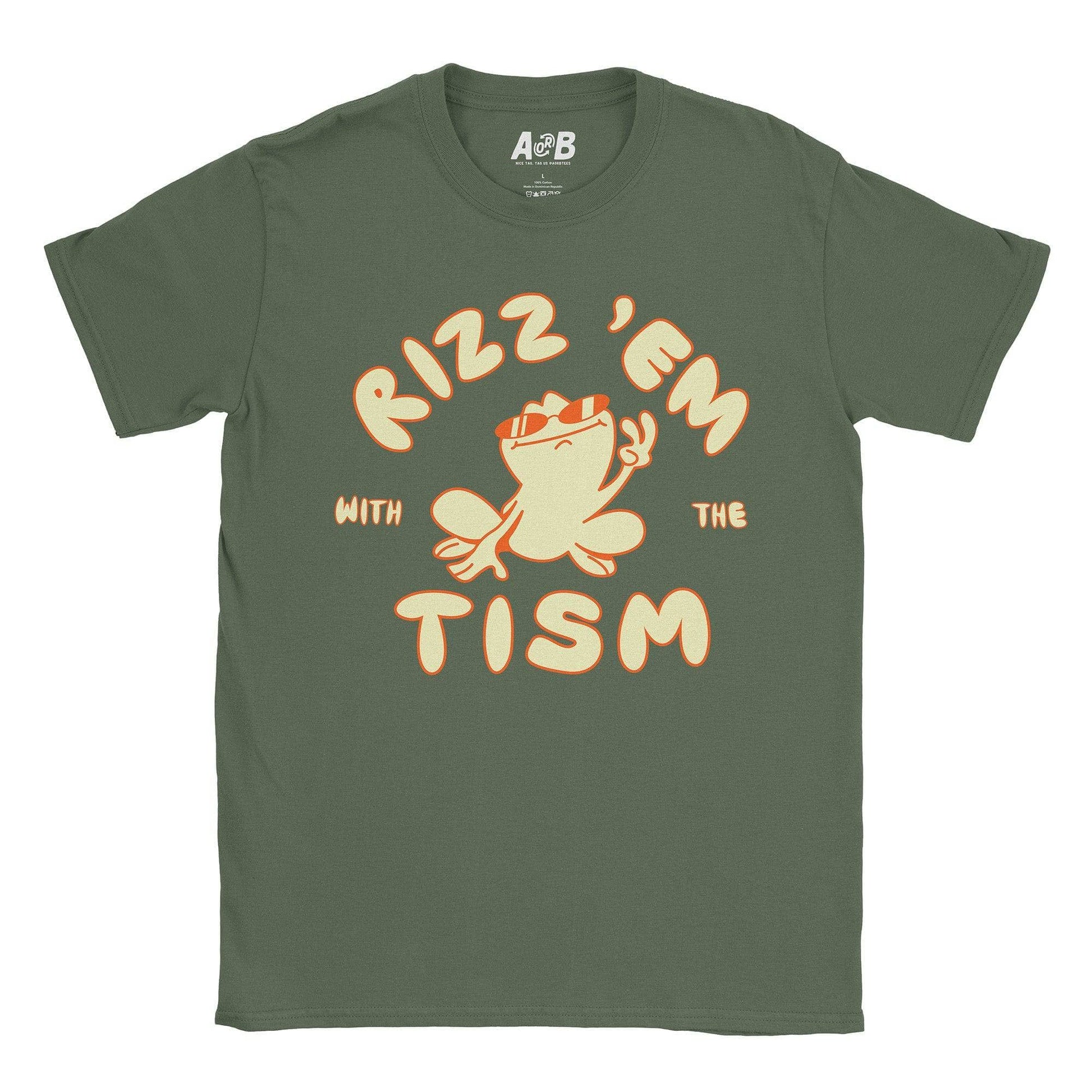 A-or-B-Tees T-Shirt Military Green / S Rizz 'Em Tism T-Shirt