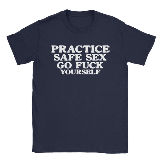 A-or-B-Tees T-Shirt Navy / S Safe Sex T-Shirt