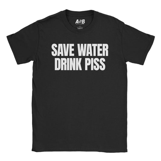 A-or-B-Tees T-Shirt Black / S Save Water T-Shirt