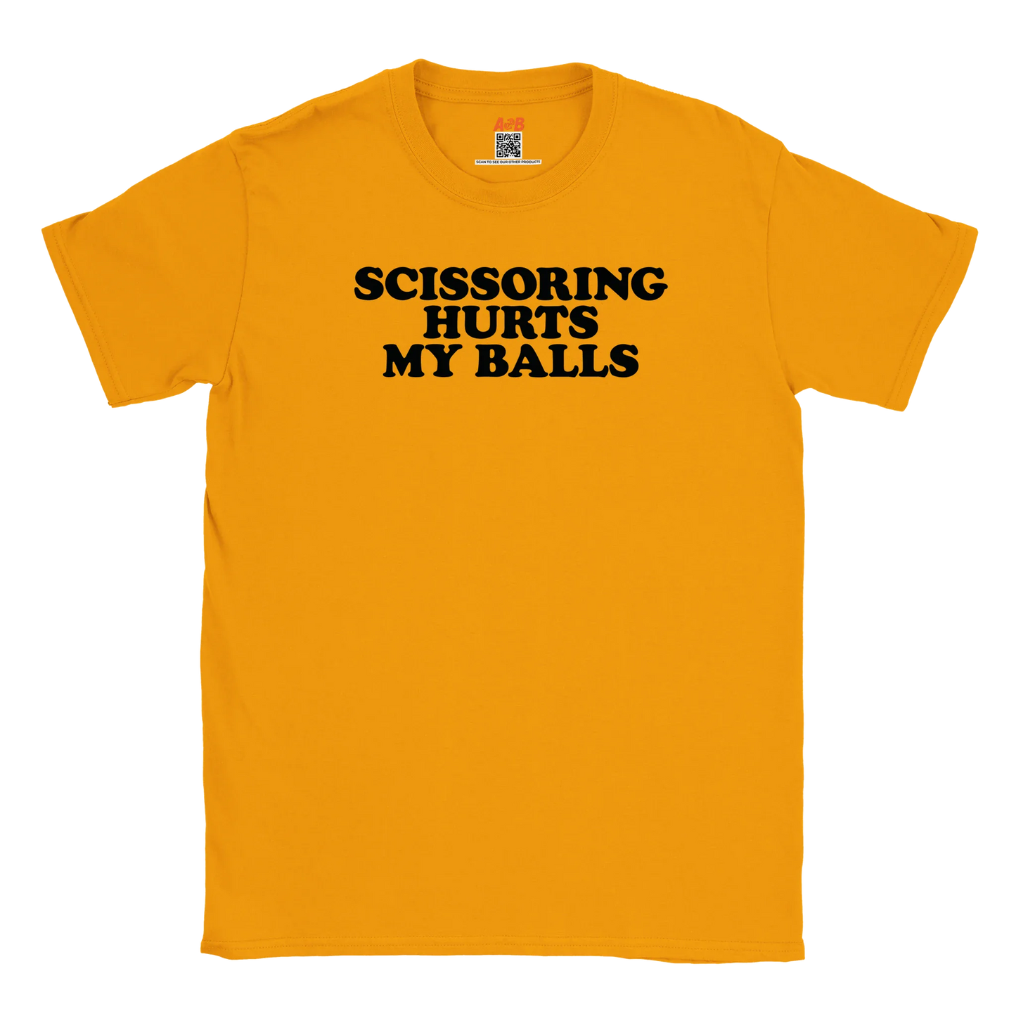A-or-B-Tees T-Shirt Gold / S Scissoring Hurts My Balls T-Shirt – Funny Adult Humor Tee