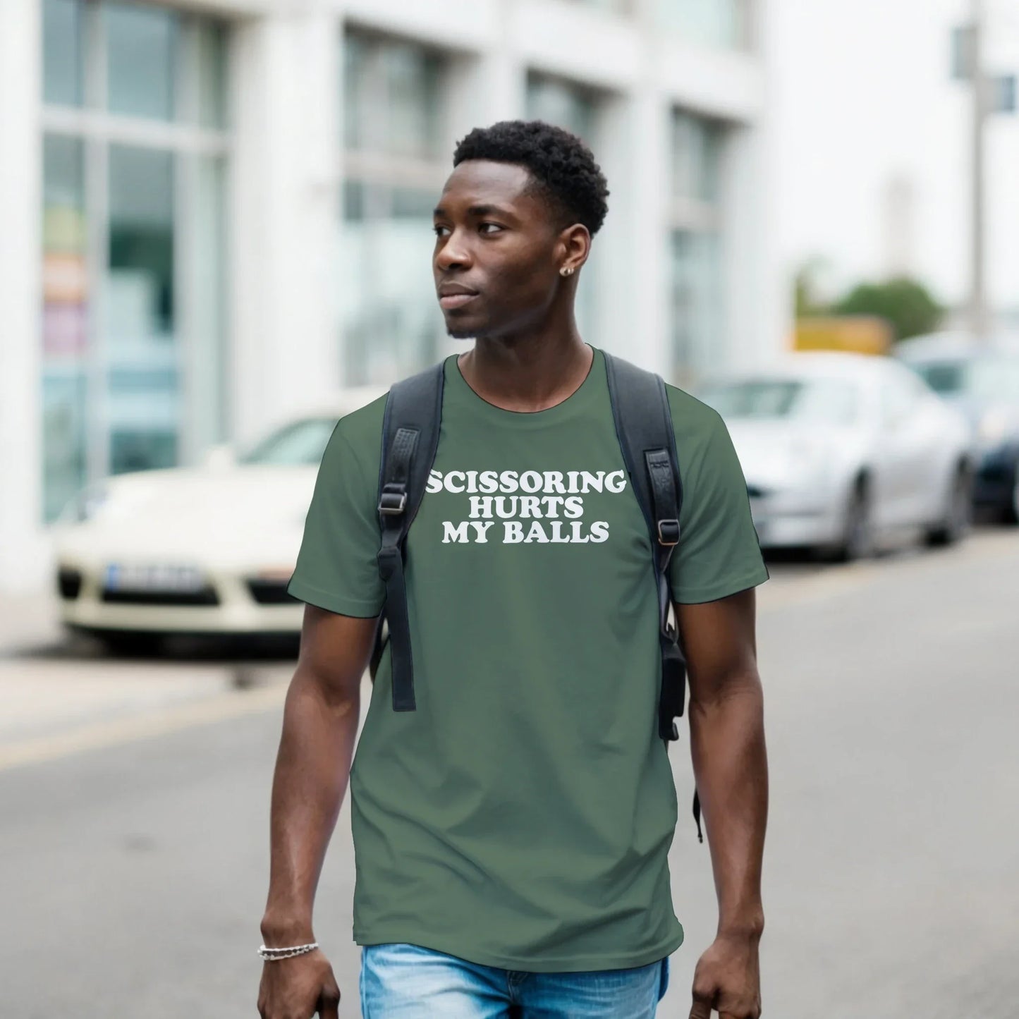 A-or-B-Tees T-Shirt Scissoring Hurts My Balls T-Shirt – Funny Adult Humor Tee