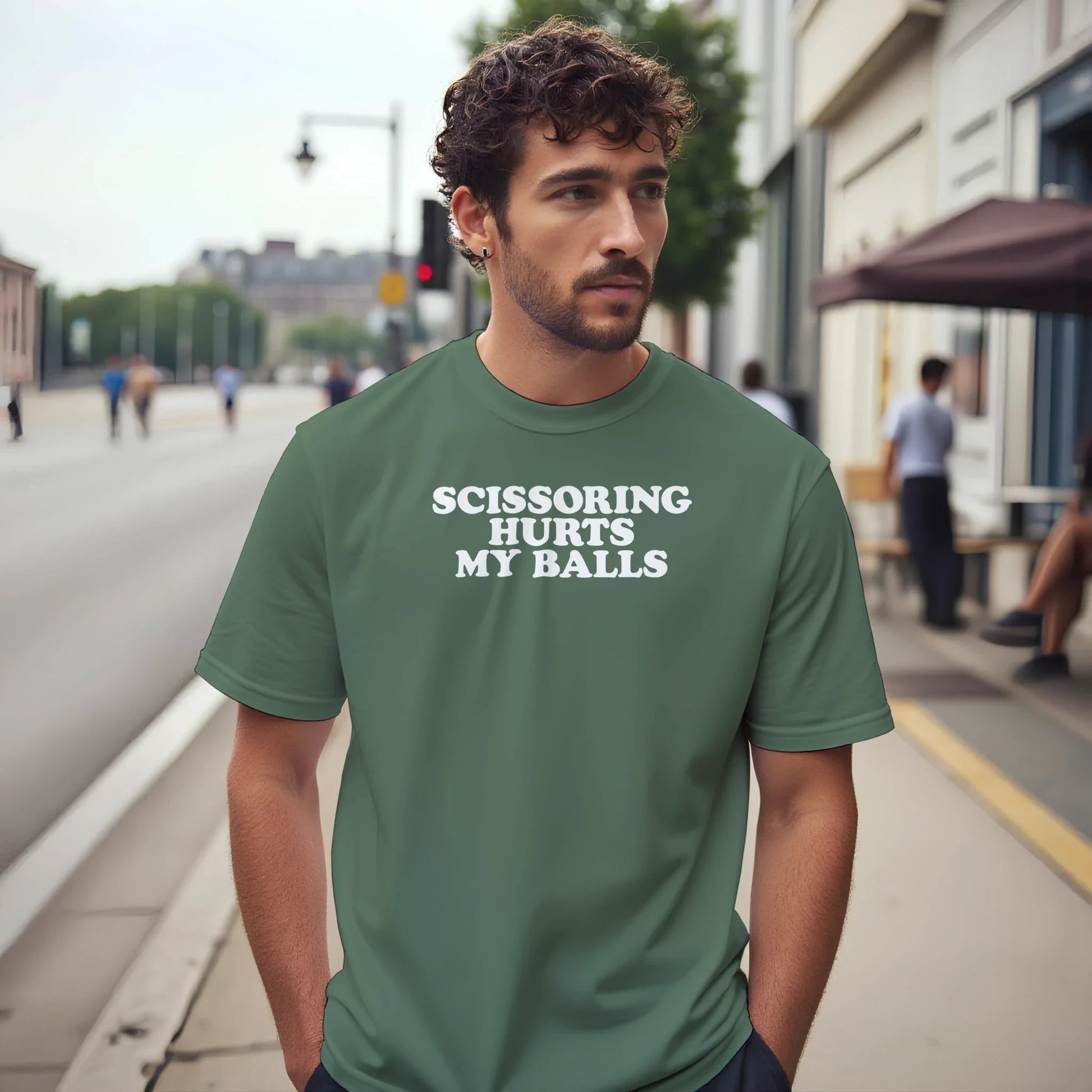 A-or-B-Tees T-Shirt Scissoring Hurts My Balls T-Shirt – Funny Adult Humor Tee