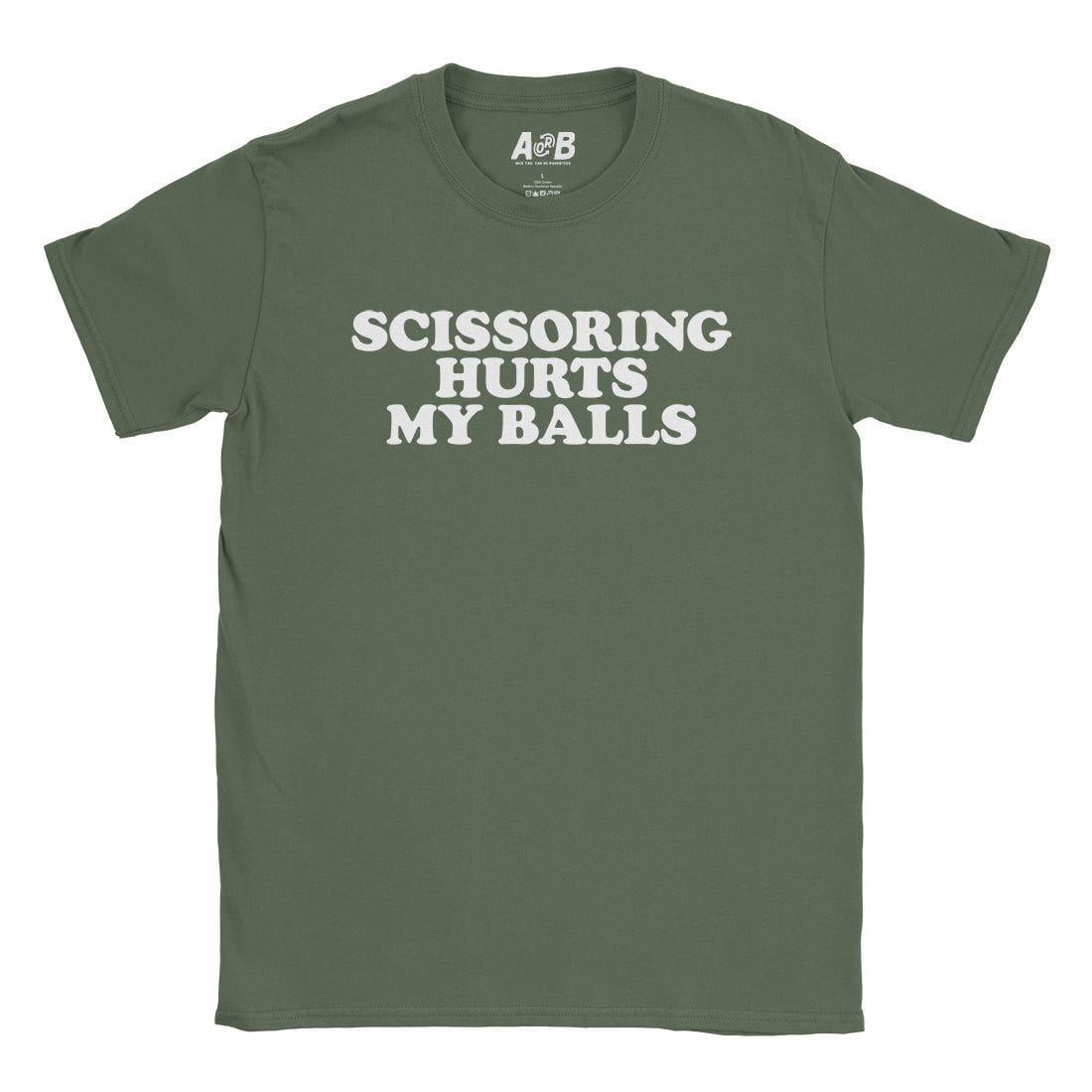 A-or-B-Tees T-Shirt Military Green / S Scissoring T-Shirt