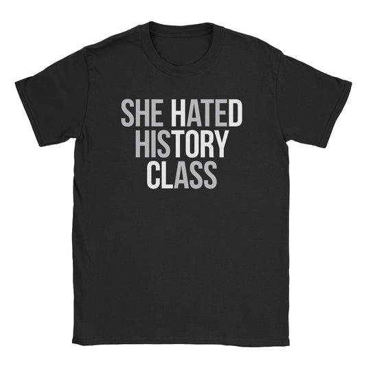 A-or-B-Tees T-Shirt Black / S She Ate His Ass T-Shirt – Funny History Class Pun Tee for Adult Humor Lovers