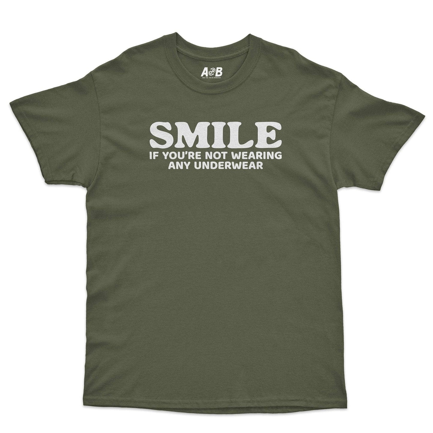 A-or-B-Tees T-Shirt Military Green / S Smile T-Shirt