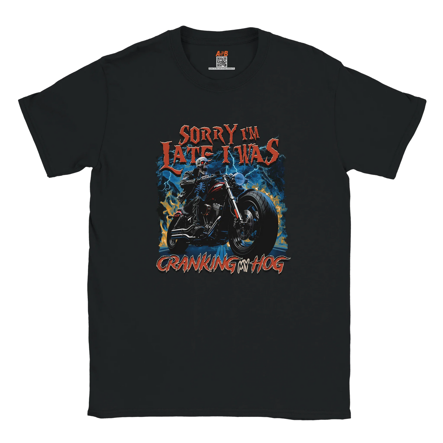 A-or-B-Tees Print Material Black / S Sorry I'm Late I Was Cranking My Hog T-Shirt – Funny Meme Tee