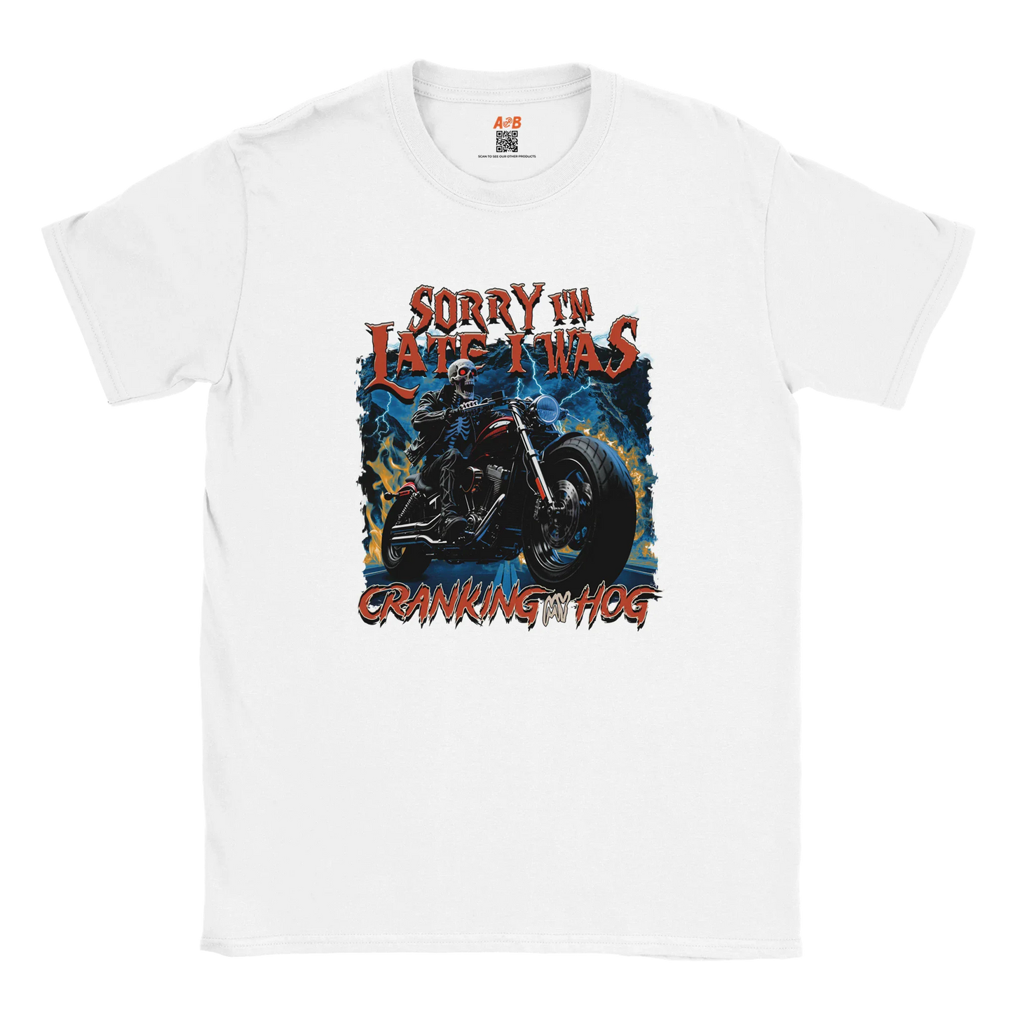 A-or-B-Tees Print Material White / S Sorry I'm Late I Was Cranking My Hog T-Shirt – Funny Meme Tee