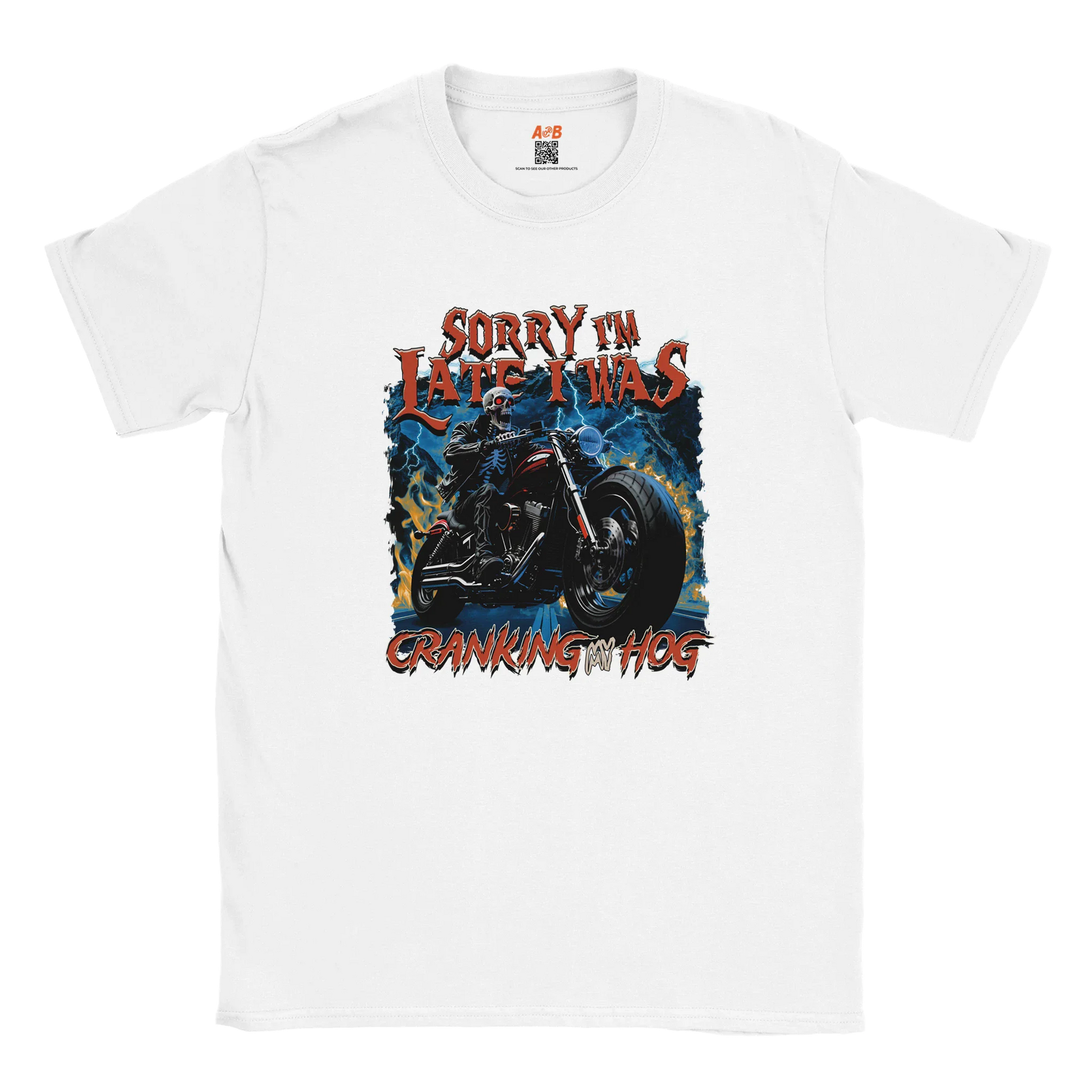 A-or-B-Tees Print Material White / S Sorry I'm Late I Was Cranking My Hog T-Shirt – Funny Meme Tee