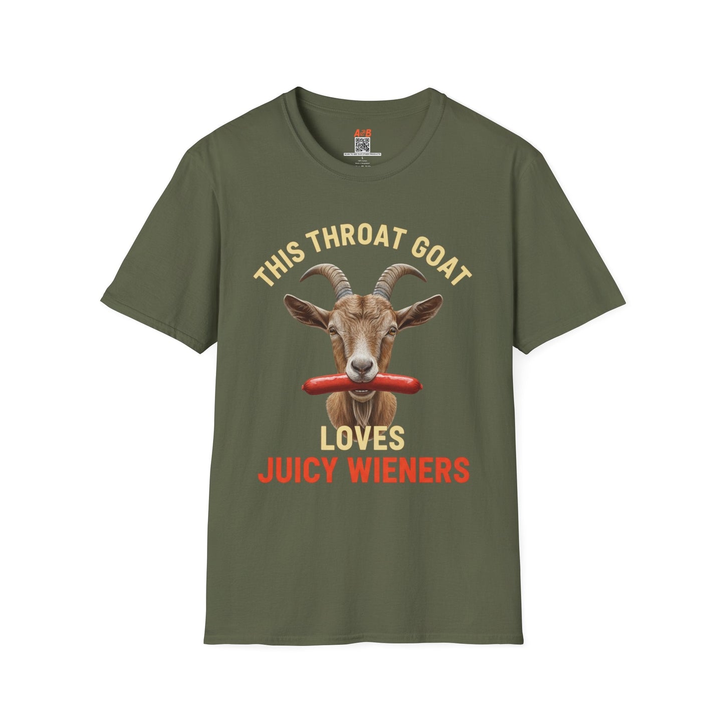 A-or-B-Tees T-Shirt Military Green / S Throat Goat Shirt – Gag Gift Adult Humor T Shirt