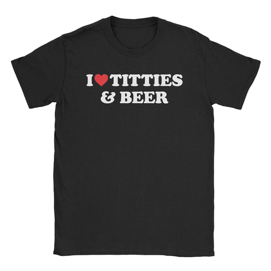 A-or-B-Tees T-Shirt Black / S Tits & Beer T-Shirt