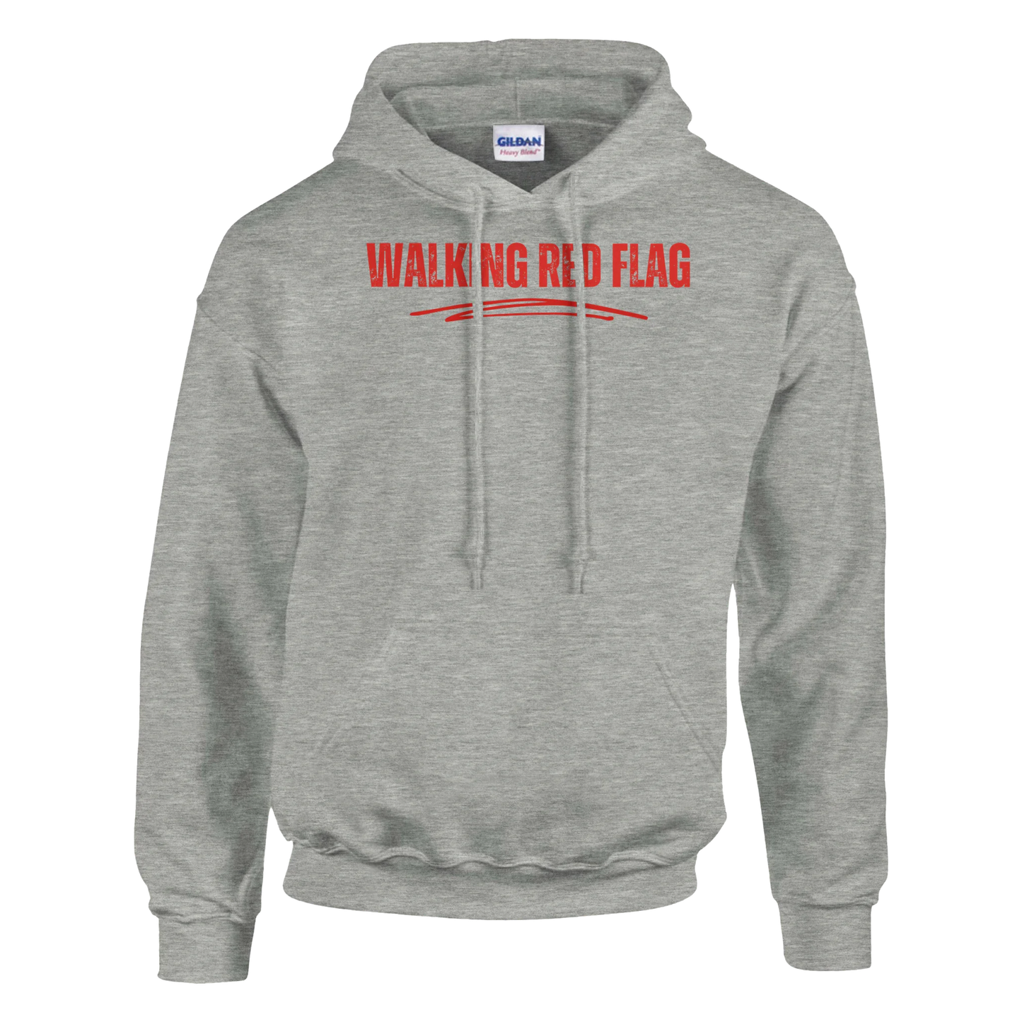 A-or-B-Tees Hoodie S / Ash Walking Red Flag Hoodie | Funny Self-Aware Dating Sweatshirt