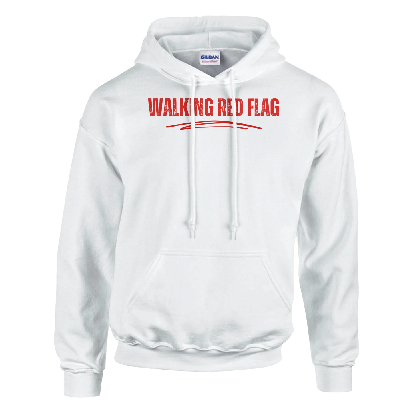 A-or-B-Tees Hoodie S / White Walking Red Flag Hoodie | Funny Self-Aware Dating Sweatshirt
