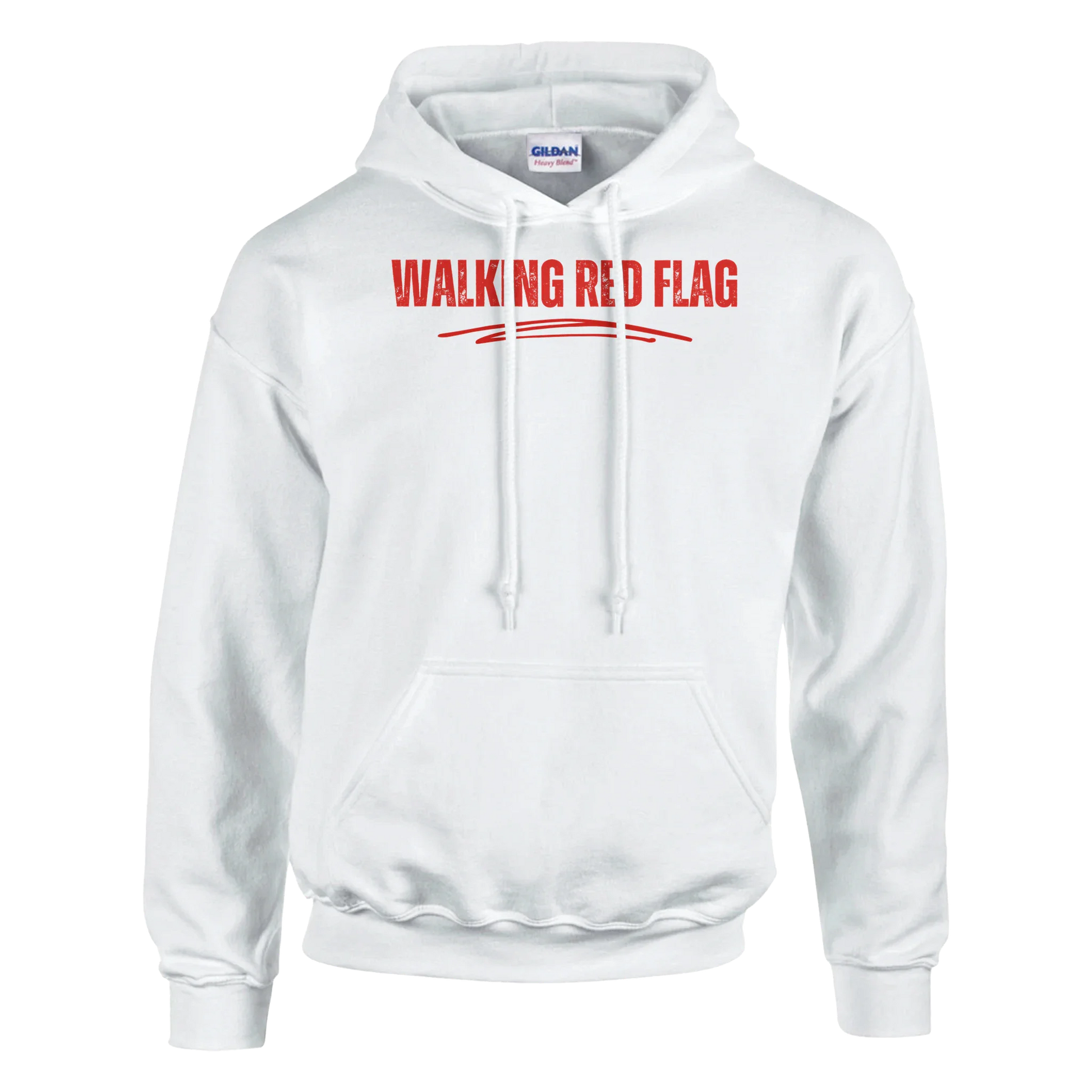A-or-B-Tees Hoodie S / White Walking Red Flag Hoodie | Funny Self-Aware Dating Sweatshirt