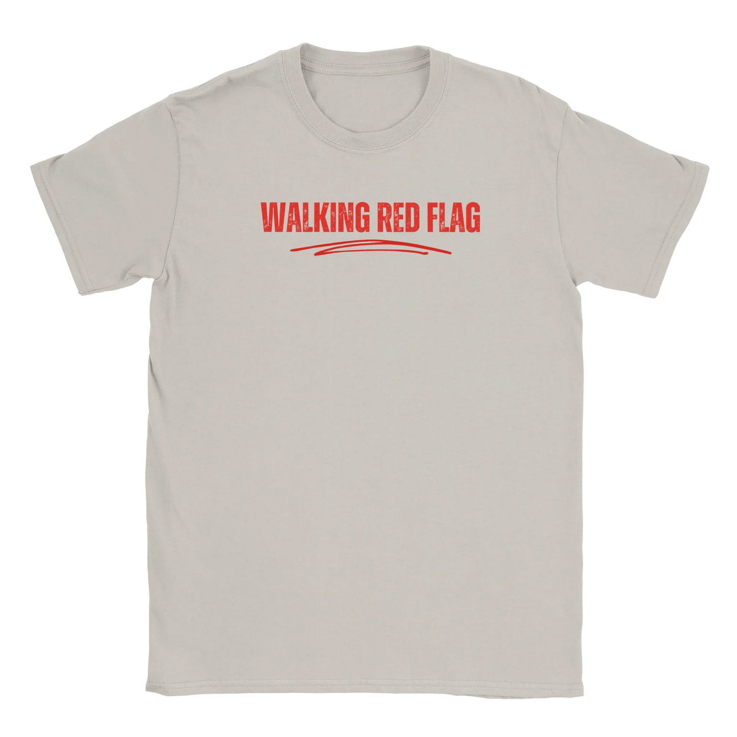 A-or-B-Tees T-Shirt S / Ice Grey Walking Red Flag Shirt | Funny Self-Aware Dating Tee